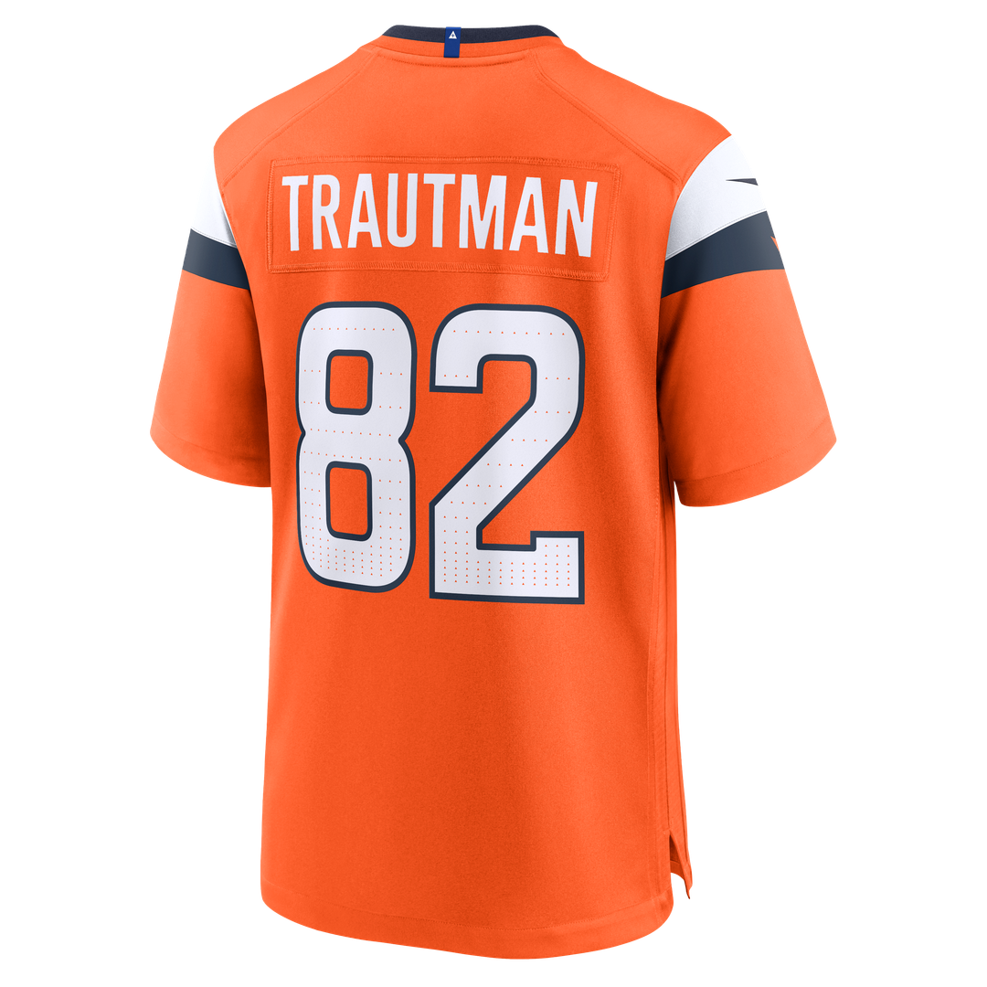 Denver Broncos Adam Trautman Nike Orange Team Game Jersey product image 3, provided for visual reference and product detail