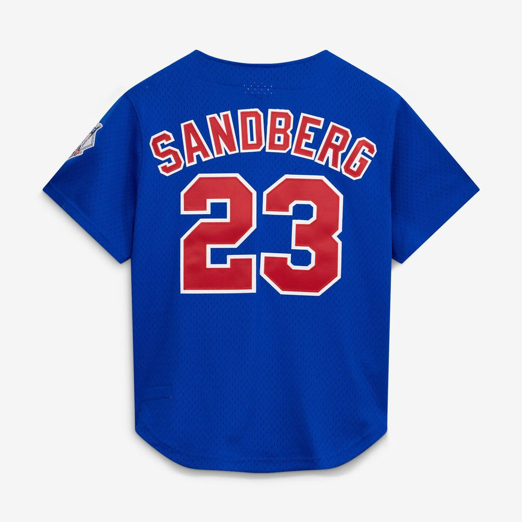 Chicago Cubs Ryne Sandberg Mitchell & Ness Royal Cooperstown Collection 1997 Mesh Batting Practice Button-Up Jersey product