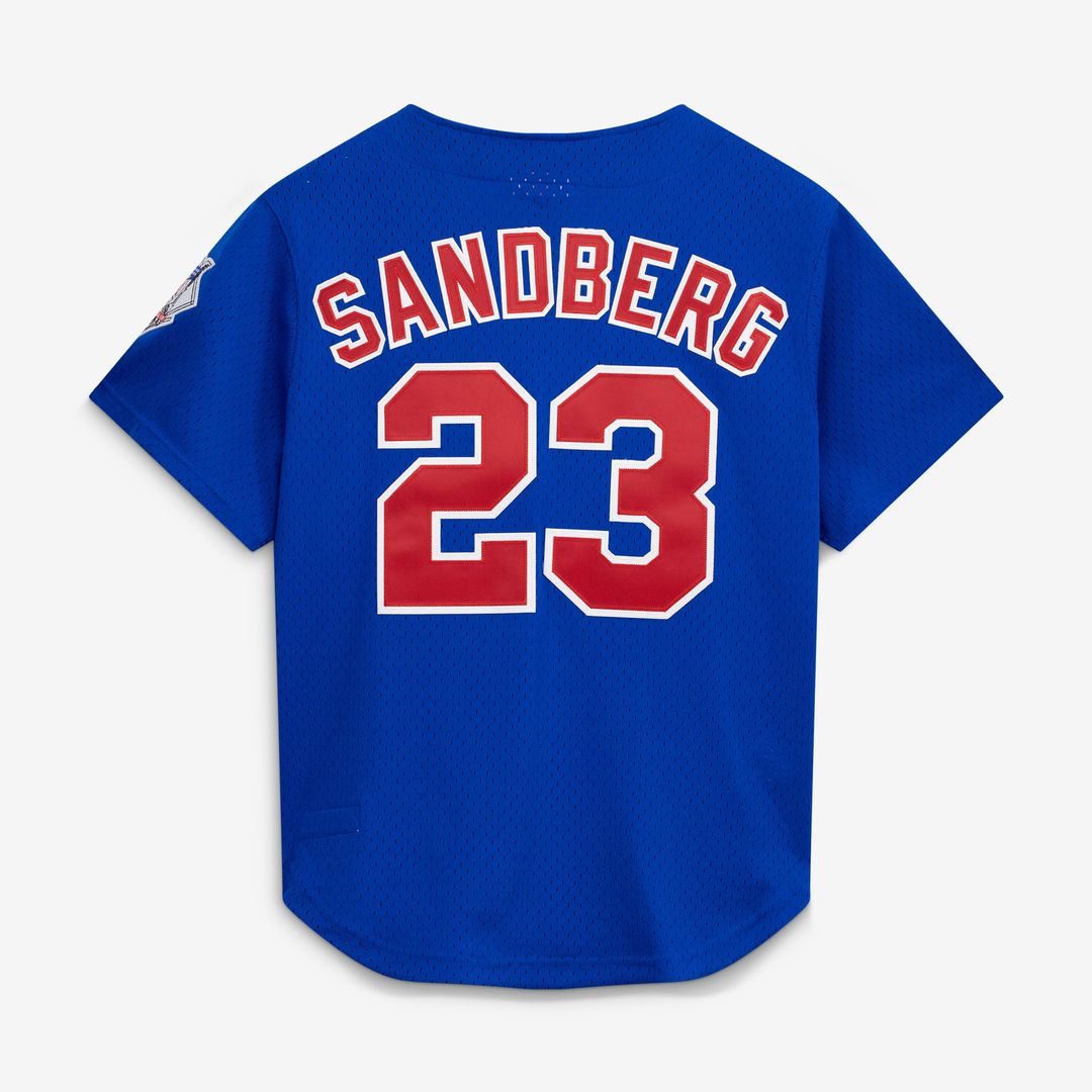 Chicago Cubs Ryne Sandberg Mitchell & Ness Royal Cooperstown Collection 1997 Mesh Batting Practice Button-Up Jersey product