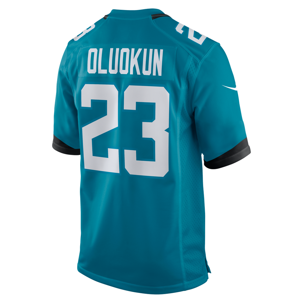 Jacksonville Jaguars Foyesade Oluokun Nike Teal Game Player Jersey product image 3, provided for visual reference and