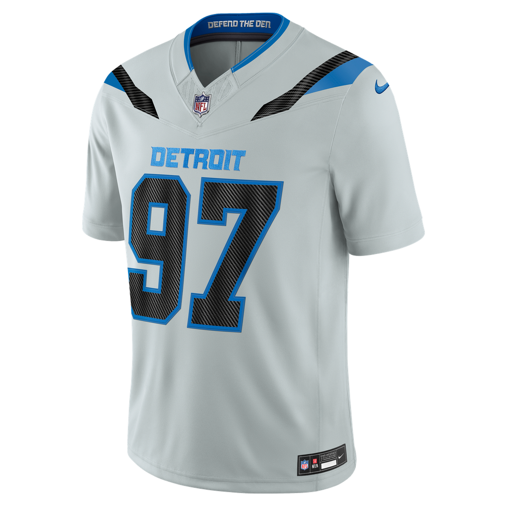 Detroit Lions Aidan Hutchinson Nike Silver 2026 Rivalries Collection Stitched Limited Jersey product image 2, provided for