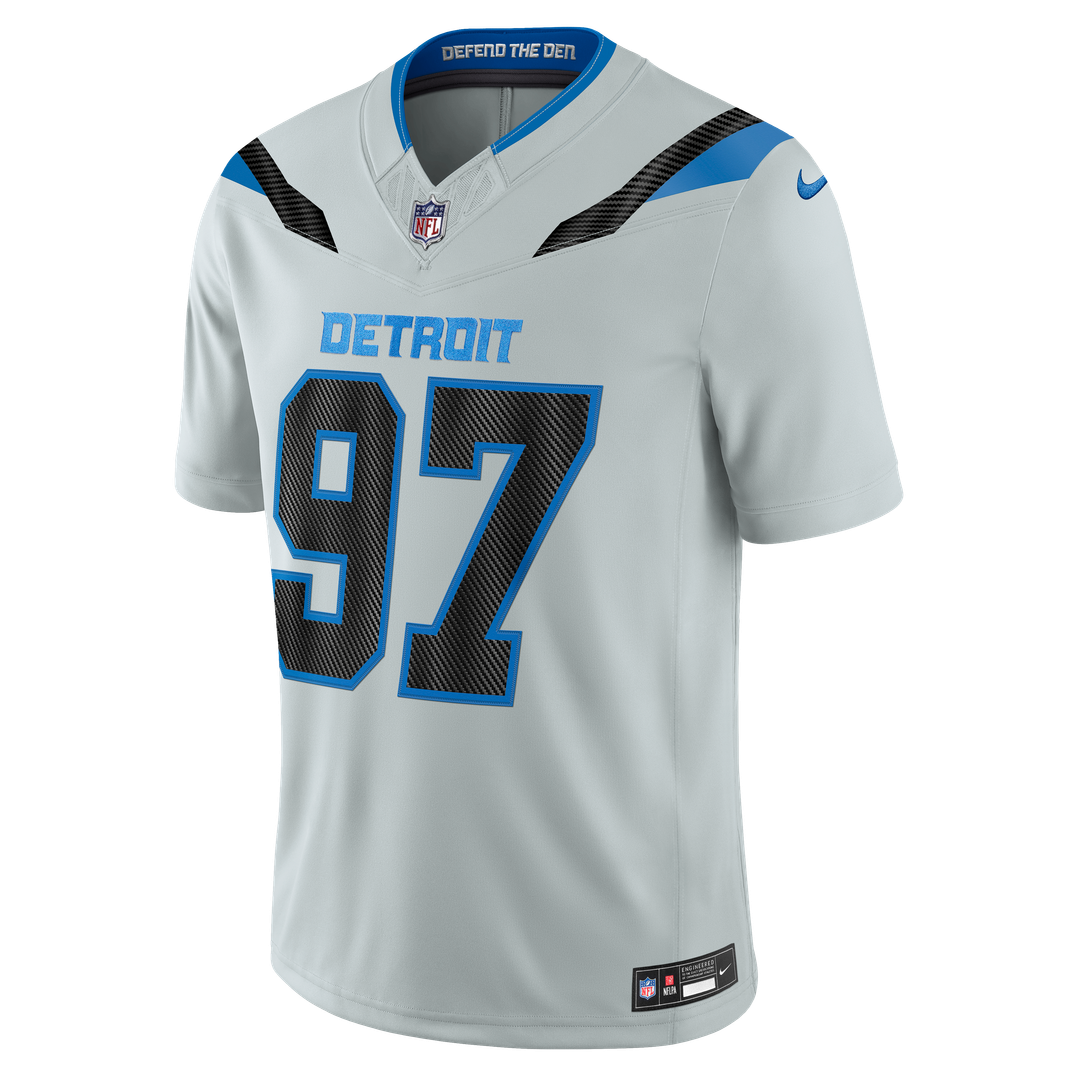Detroit Lions Aidan Hutchinson Nike Silver 2026 Rivalries Collection Stitched Limited Jersey product image 2, provided for