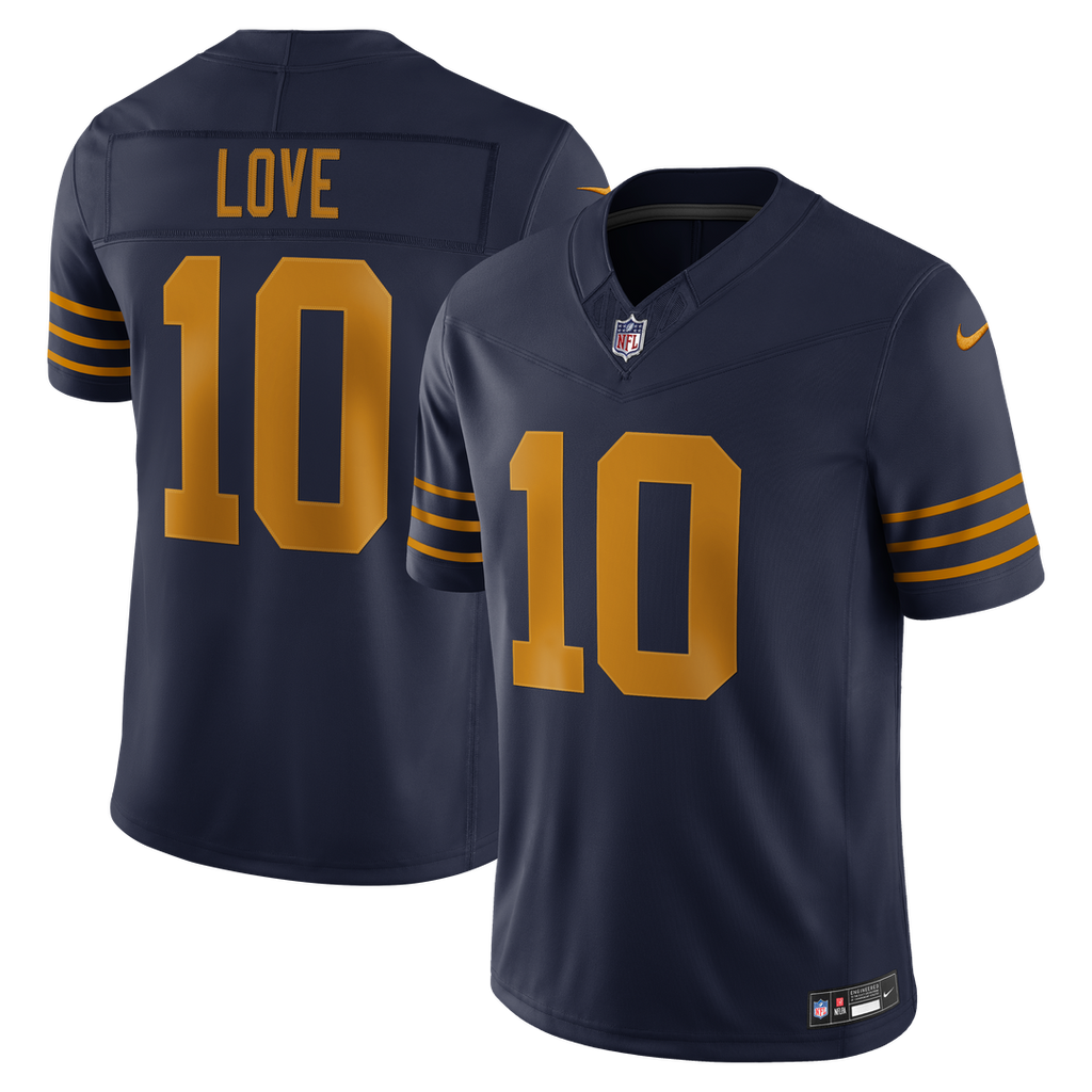 Green Bay Packers Jordan Love Nike Navy Alternate Vapor F.U.S.E. Stitched Limited Jersey product image 1, provided for