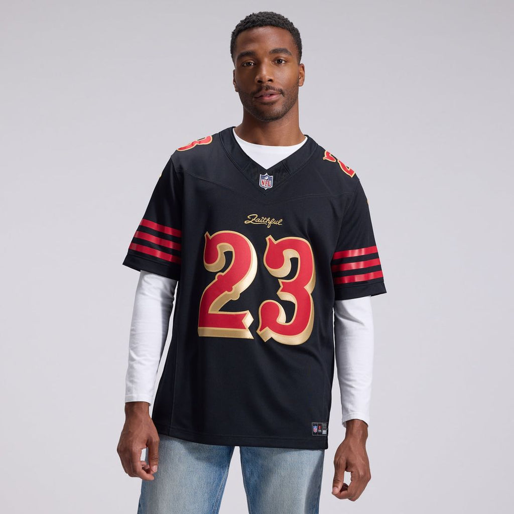 San Francisco 49ers Christian McCaffrey Nike Black Rivalries Collection Stitched Limited Jersey product image 2, provided