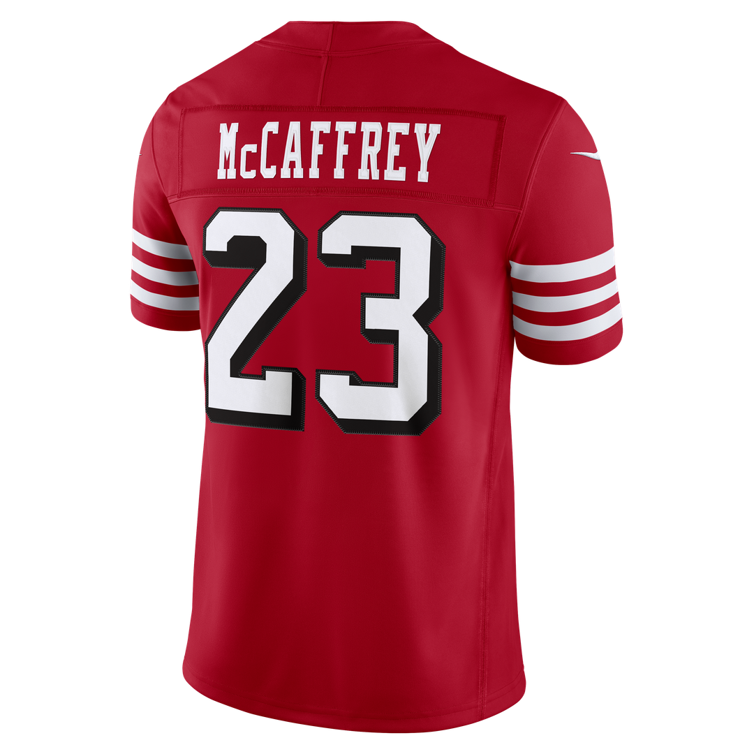 San Francisco 49ers Christian McCaffrey Nike Scarlet Alternate Vapor F.U.S.E. Stitched Limited Jersey product image 3,