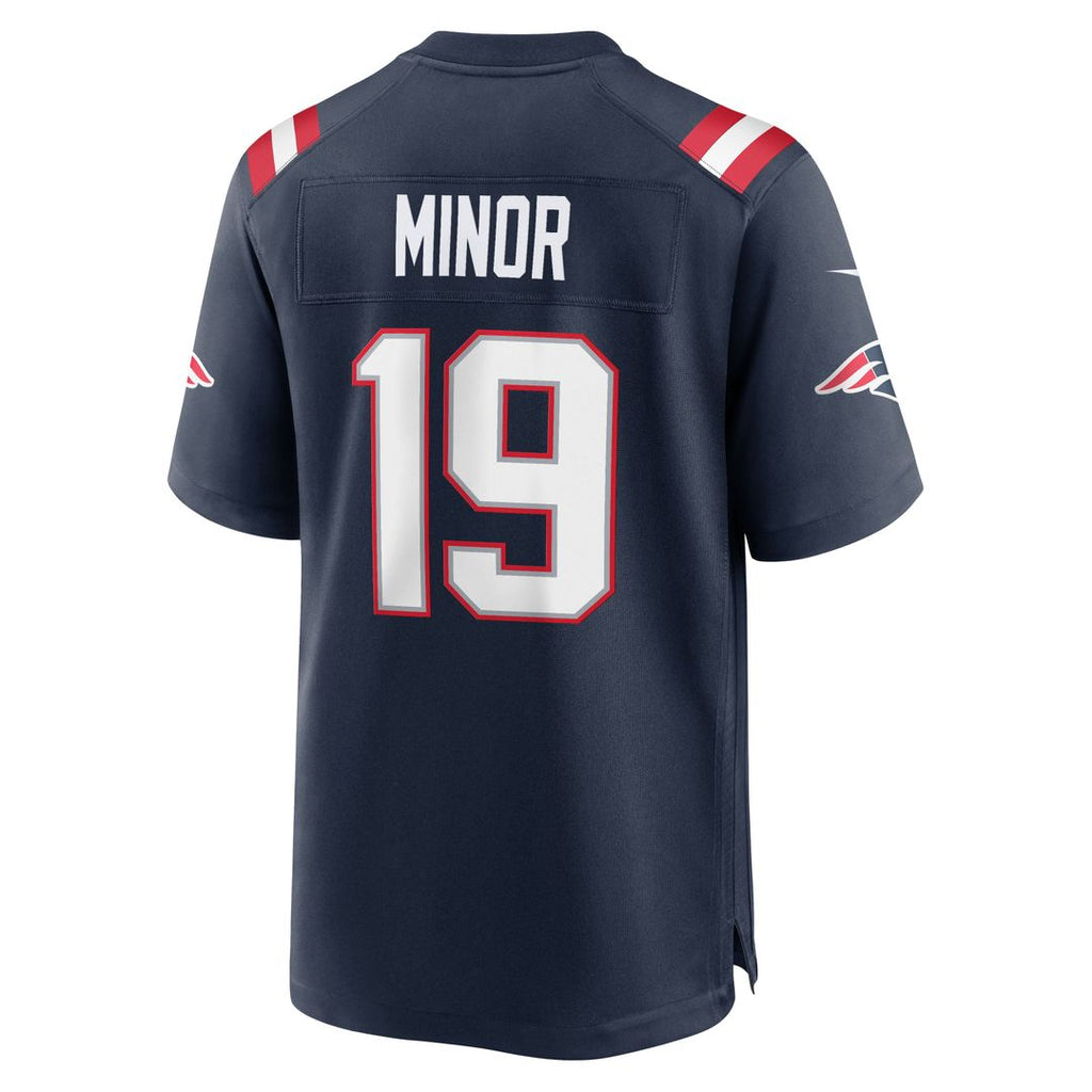 New England Patriots Kobee Minor Nike Navy Team Game Jersey product image 5, provided for visual reference and product