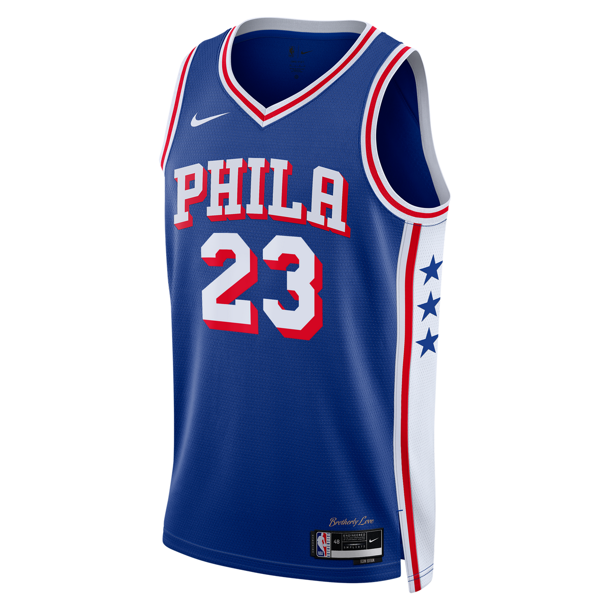 Philadelphia 76ers Nike Icon Edition Swingman Jersey - Royal - Lebron James - Unisex product image 3, provided for visual
