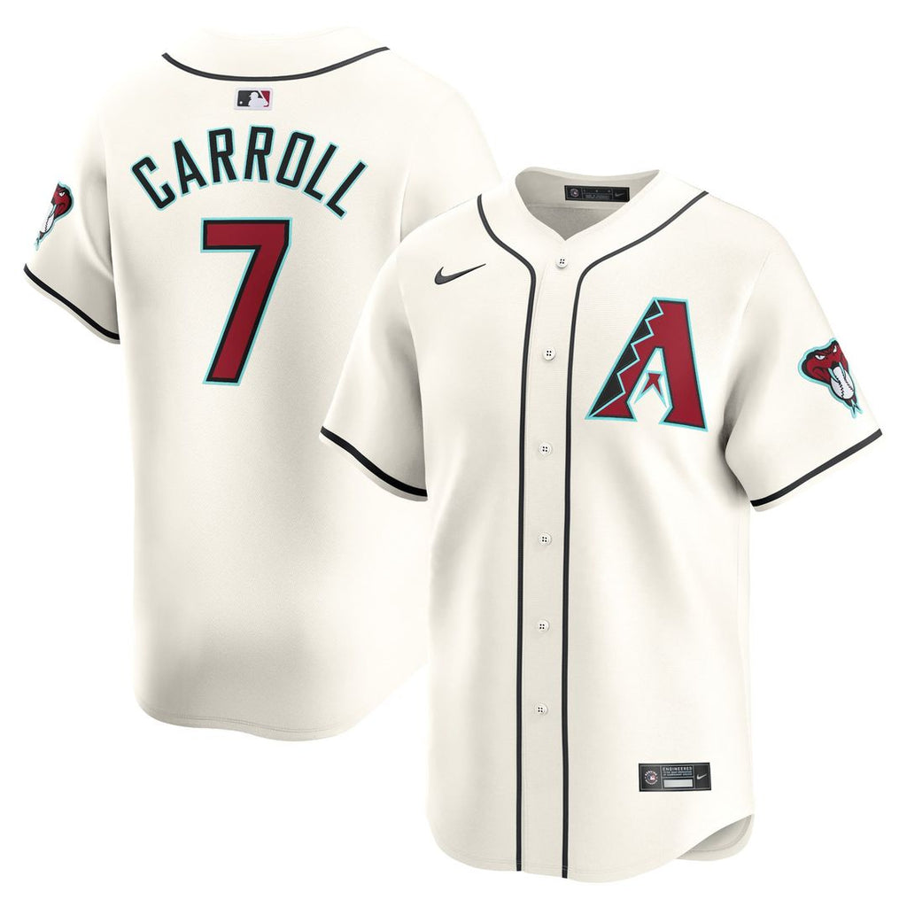 Arizona Diamondbacks Corbin Carroll Nike White Home Limited Player Jersey product image 1, provided for visual reference and