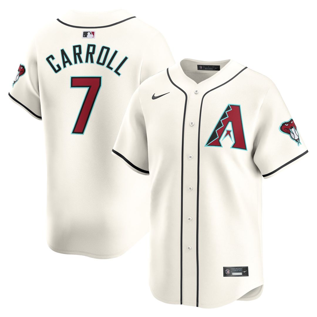 Arizona Diamondbacks Corbin Carroll Nike White Home Limited Player Jersey product image 1, provided for visual reference and