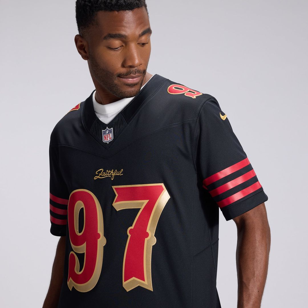 San Francisco 49ers Nick Bosa Nike Black Rivalries Collection Stitched Limited Jersey product image 9, provided for visual