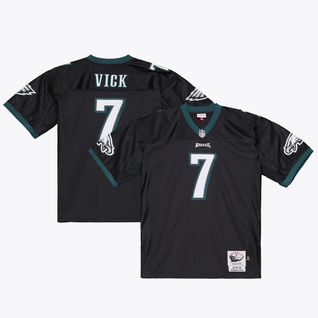 Philadelphia Eagles Michael Vick Mitchell & Ness Black 2012 Authentic Throwback Jersey product image 1, provided for visual
