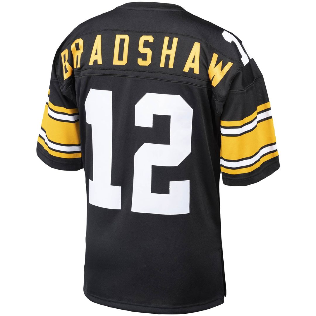 Pittsburgh Steelers Terry Bradshaw Mitchell & Ness Black Authentic Throwback Retired Player Jersey product image 3, provided