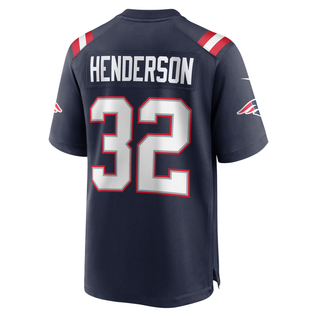 New England Patriots TreVeyon Henderson Nike Navy 2025 NFL Draft Game Jersey product image 11, provided for visual reference