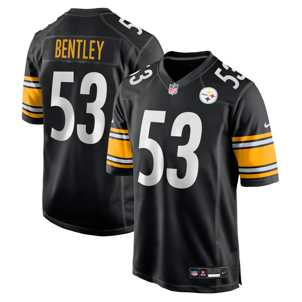 Pittsburgh Steelers JaWhaun Bentley Nike Black Team Game Jersey product image 1, provided for visual reference and product
