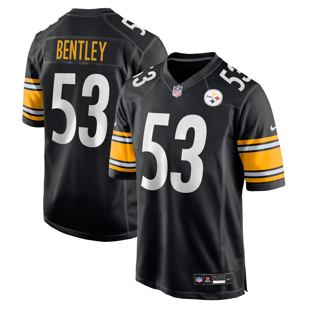 Pittsburgh Steelers JaWhaun Bentley Nike Black Team Game Jersey product image 1, provided for visual reference and product