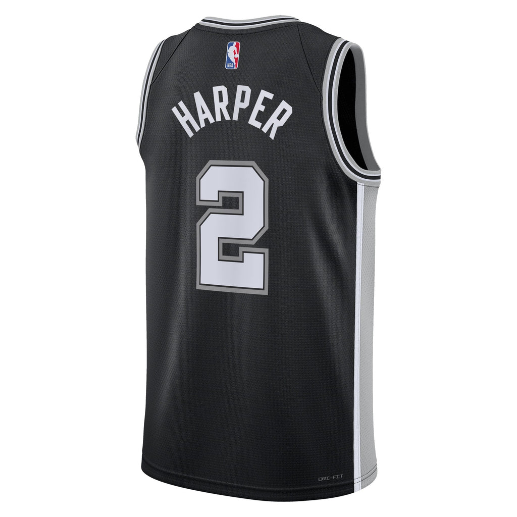 San Antonio Spurs Nike Icon Edition Swingman Jersey NBA 2025 First Round Draft Pick - Black - Dylan Harper - Unisex product