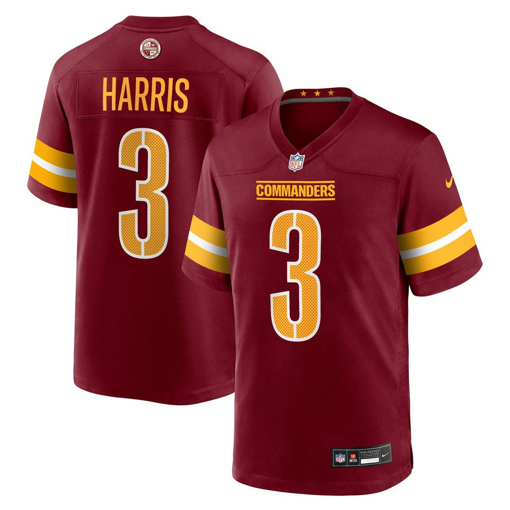 Washington Commanders Will Harris Nike Burgundy Team Game Jersey product image 1, provided for visual reference and product