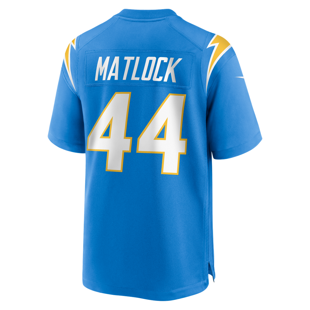Los Angeles Chargers Scott Matlock Nike Powder Blue Team Game Jersey product image 3, provided for visual reference and