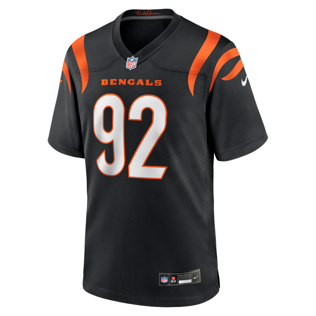 Cincinnati Bengals B.J. Hill Nike Black Game Jersey product image 2, provided for visual reference and product detail review