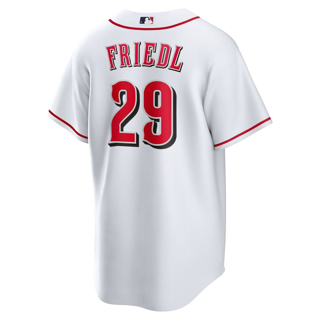 Cincinnati Reds TJ Friedl Nike White Home Replica Jersey product image 3, provided for visual reference and product detail