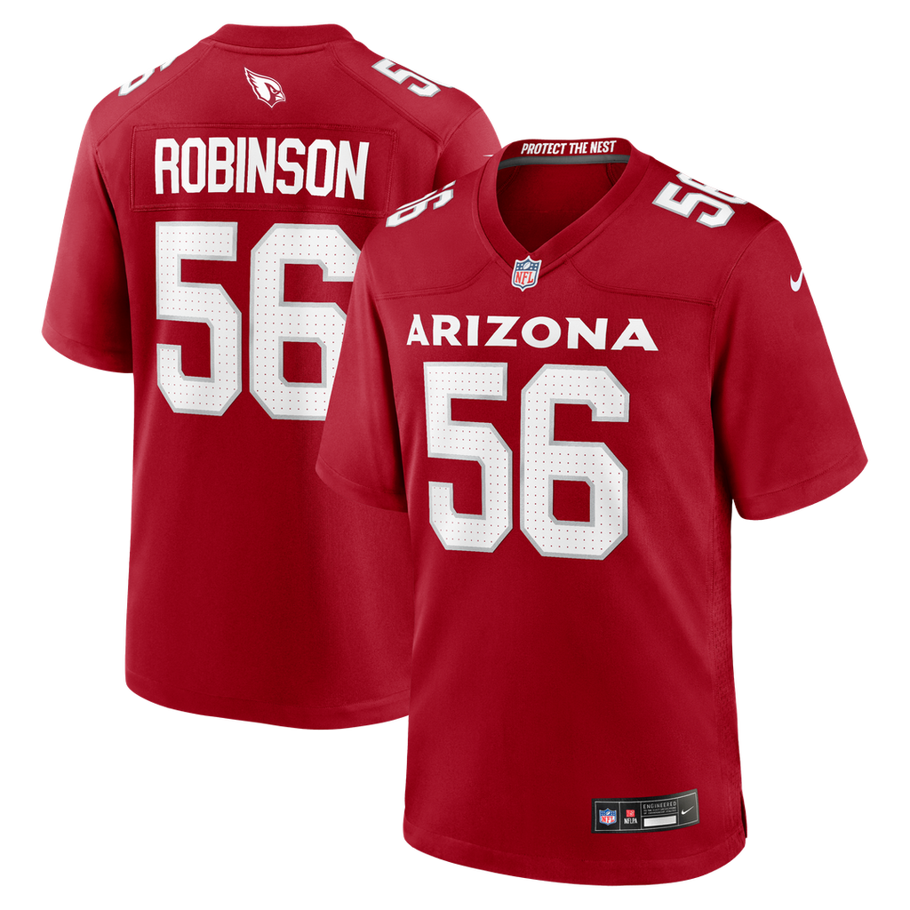 Arizona Cardinals Darius Robinson Nike Cardinal Team Game Jersey product image 1, provided for visual reference and product