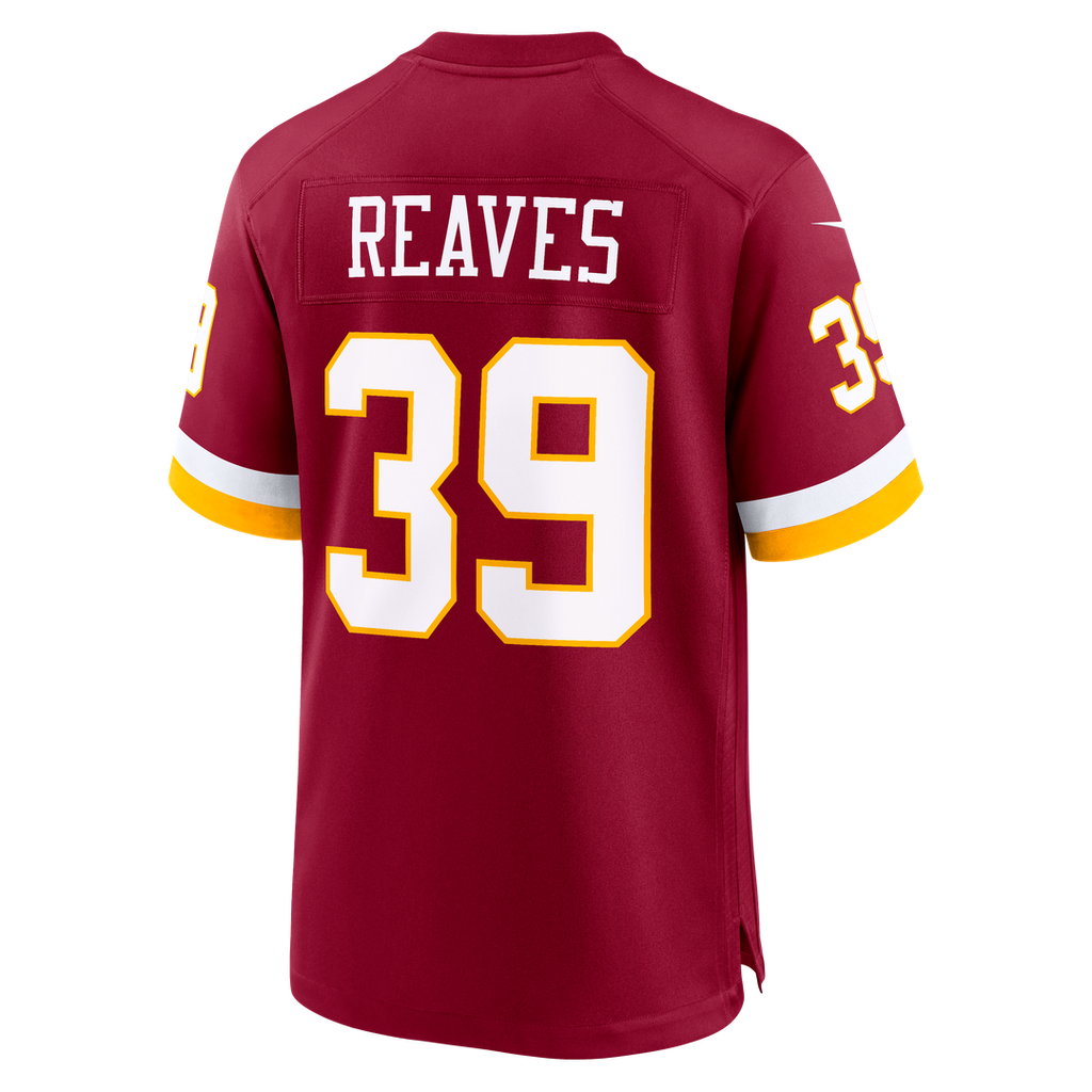 Washington Commanders Jeremy Reaves Nike Burgundy Game Jersey product image 3, provided for visual reference and product