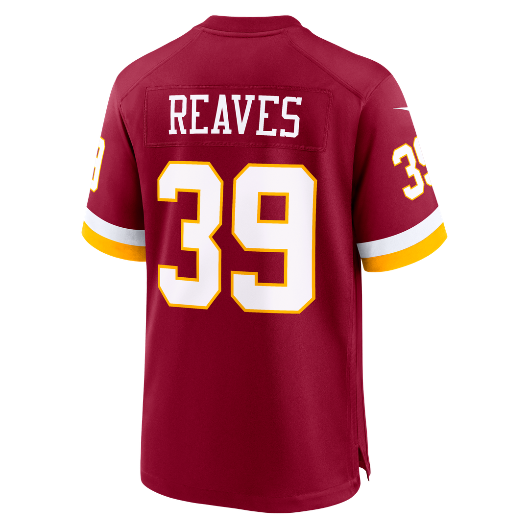 Washington Commanders Jeremy Reaves Nike Burgundy Game Jersey product image 3, provided for visual reference and product