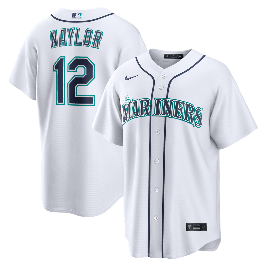 Seattle Mariners Josh Naylor Nike White Home Replica Jersey product image 1, provided for visual reference and product