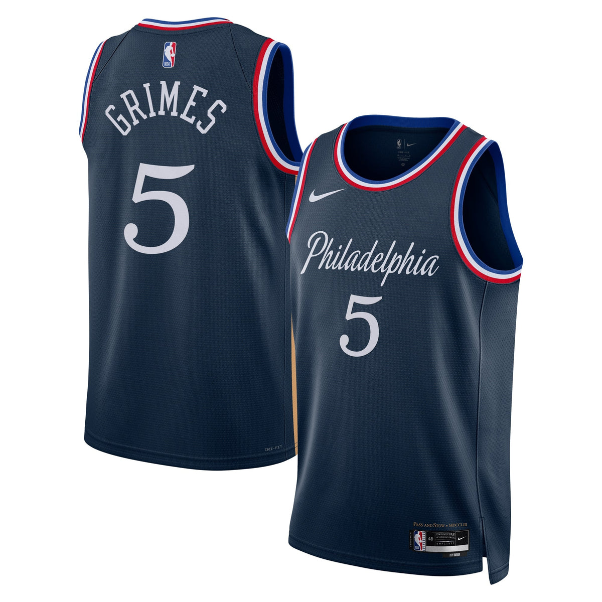 Philadelphia 76ers Nike 2025/26 City Edition Swingman Jersey - Navy - Quentin Grimes - Unisex product image 2, provided for