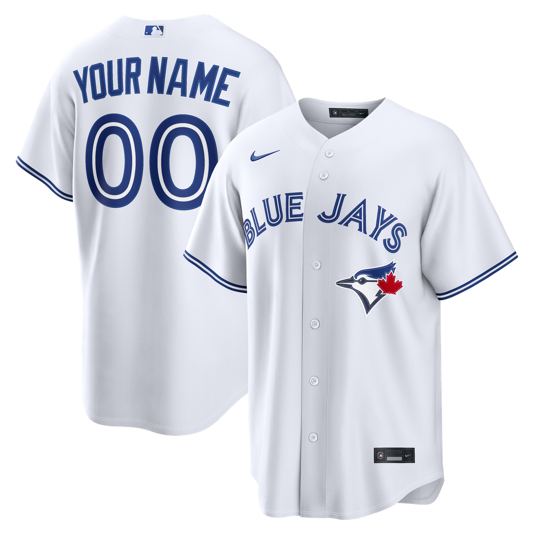 Toronto Blue Jays Nike White Home Replica Custom Jersey product image 1, provided for visual reference and product detail