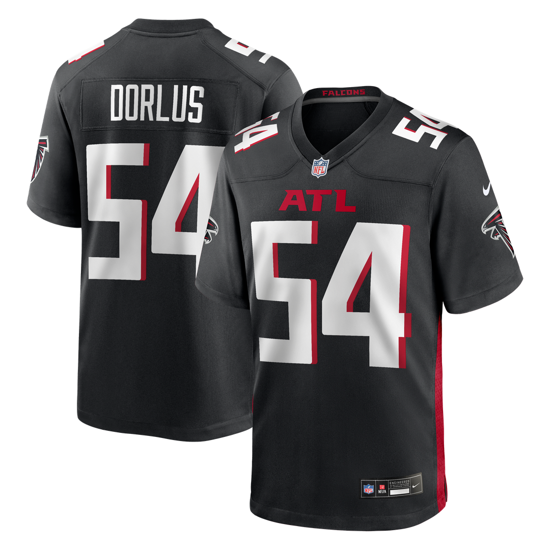 Atlanta Falcons Brandon Dorlus Nike Black Team Game Jersey product image 1, provided for visual reference and product detail