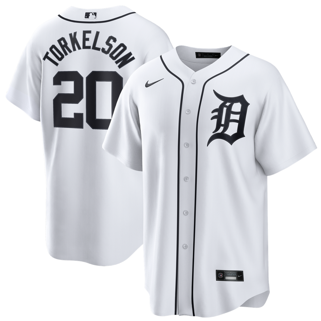 Detroit Tigers Spencer Torkelson Nike White Home Replica Jersey product image 1, provided for visual reference and product