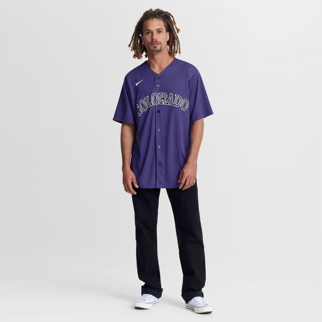 Colorado Rockies Nike Purple Alternate Replica Jersey product image 4, provided for visual reference and product detail