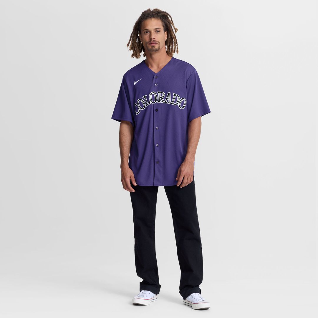 Colorado Rockies Nike Purple Alternate Replica Jersey product image 4, provided for visual reference and product detail
