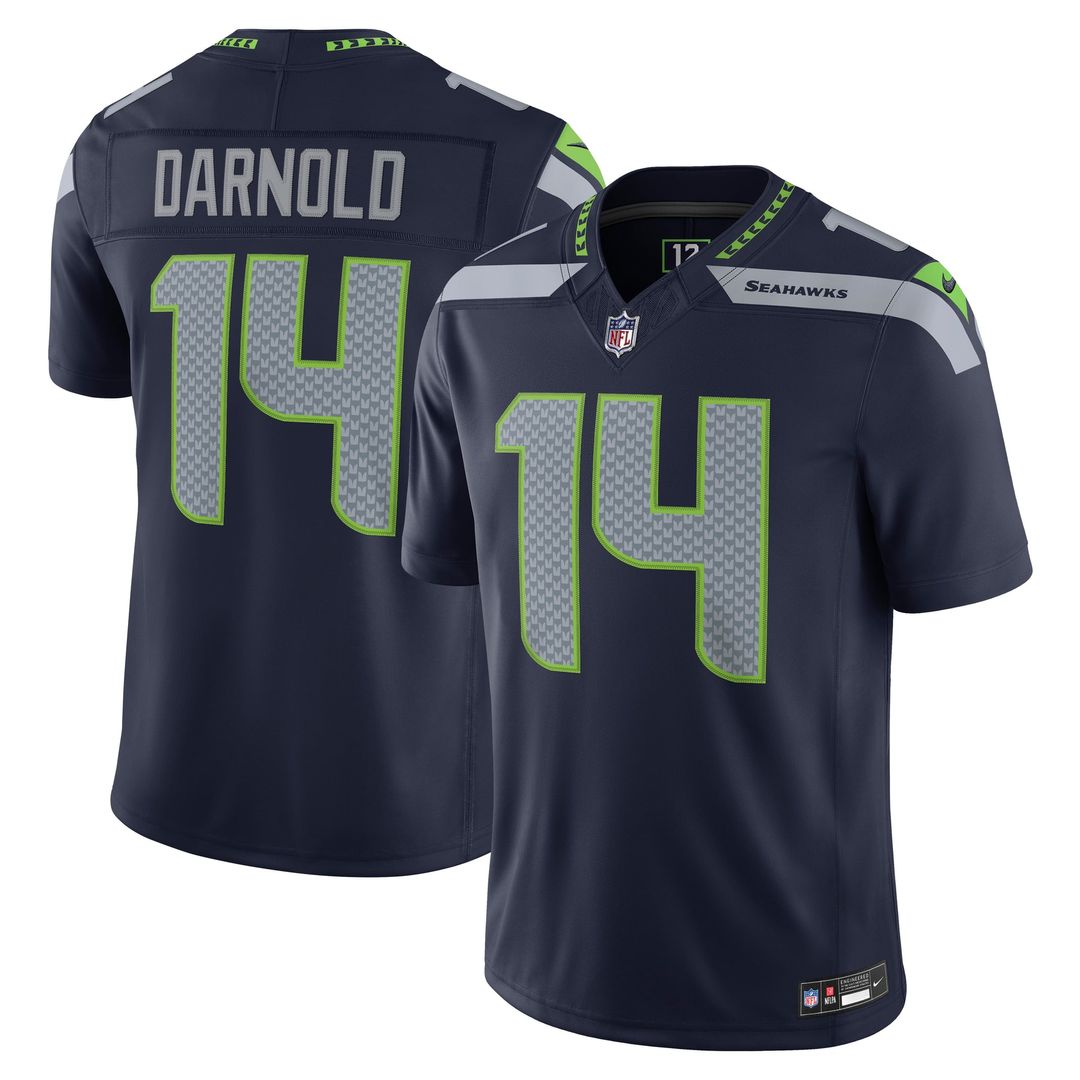 Seattle Seahawks Sam Darnold Nike College Navy Team Vapor F.U.S.E. Stitched Limited Jersey product image 4, provided for