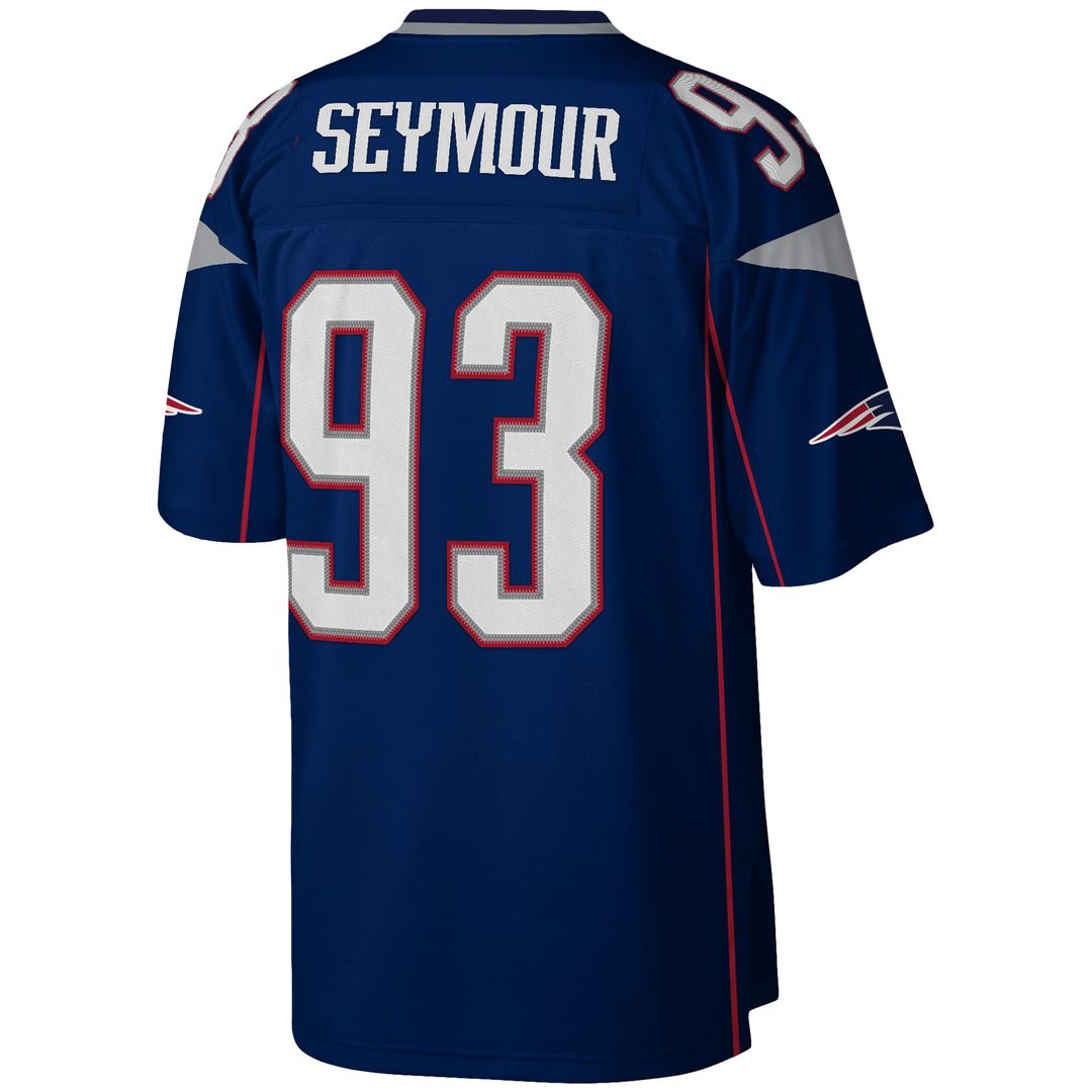 New England Patriots Richard Seymour Mitchell & Ness Navy Legacy Replica Jersey product image 3, provided for visual