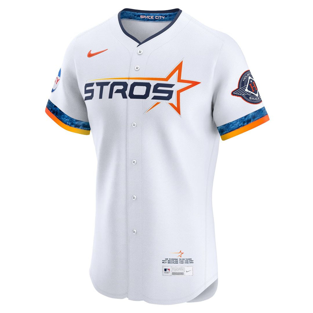 Houston Astros Nike White 2025 City Connect Elite Jersey product image 2, provided for visual reference and product detail