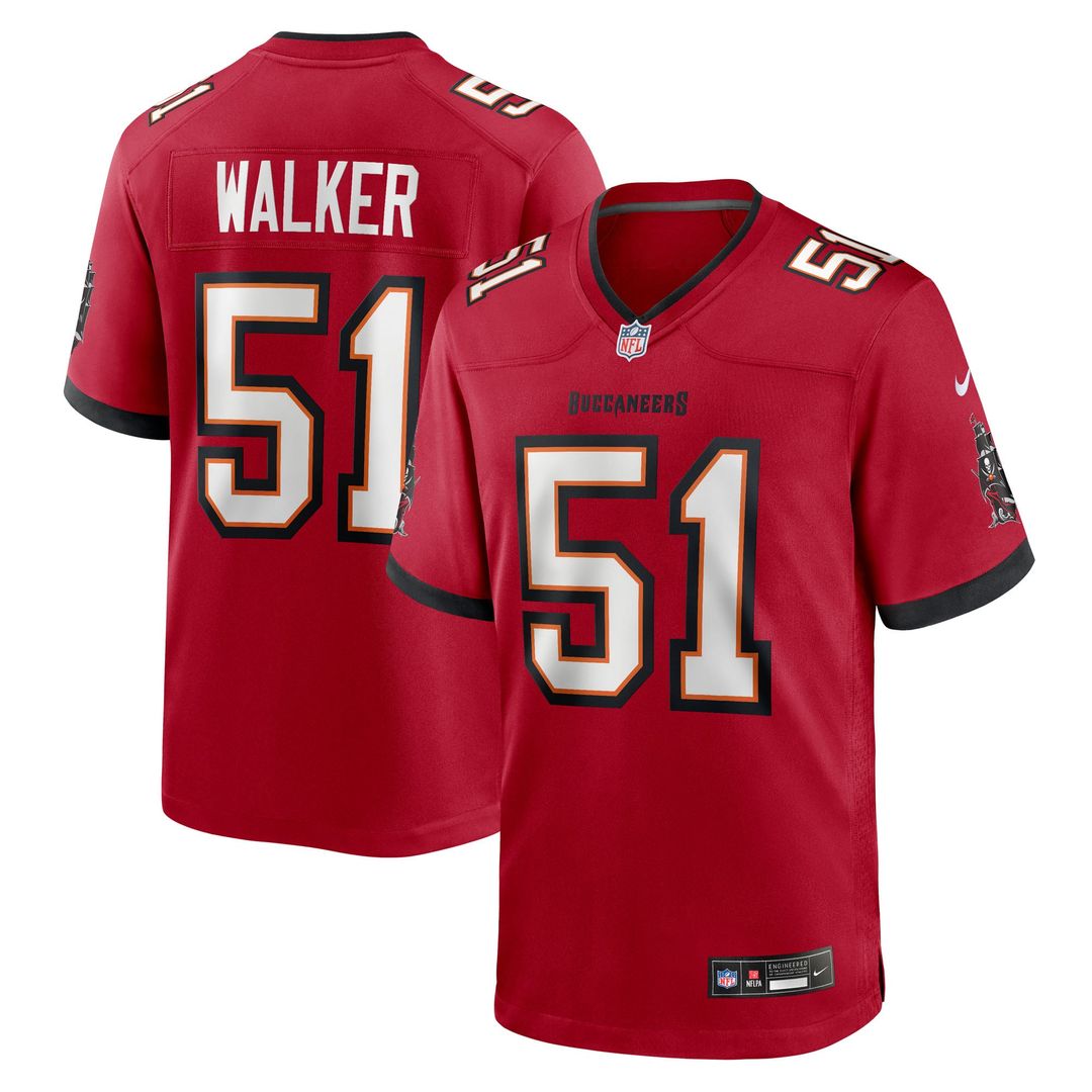 Tampa Bay Buccaneers David Walker Nike Red Team Game Jersey product image 1, provided for visual reference and product