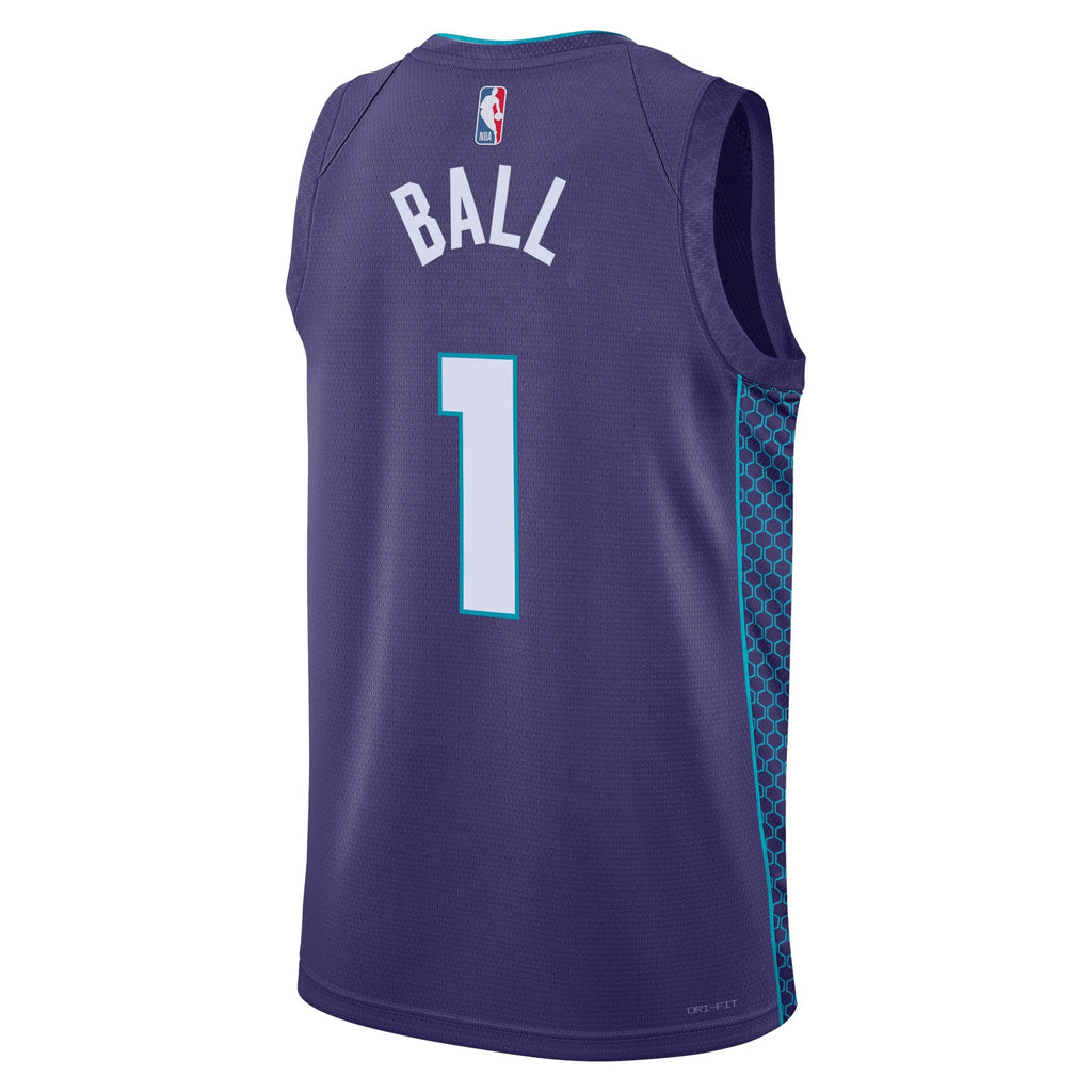 Charlotte Hornets Jordan Brand Statement Edition Swingman Jersey - Purple - LaMelo Ball - Unisex product image 3, provided
