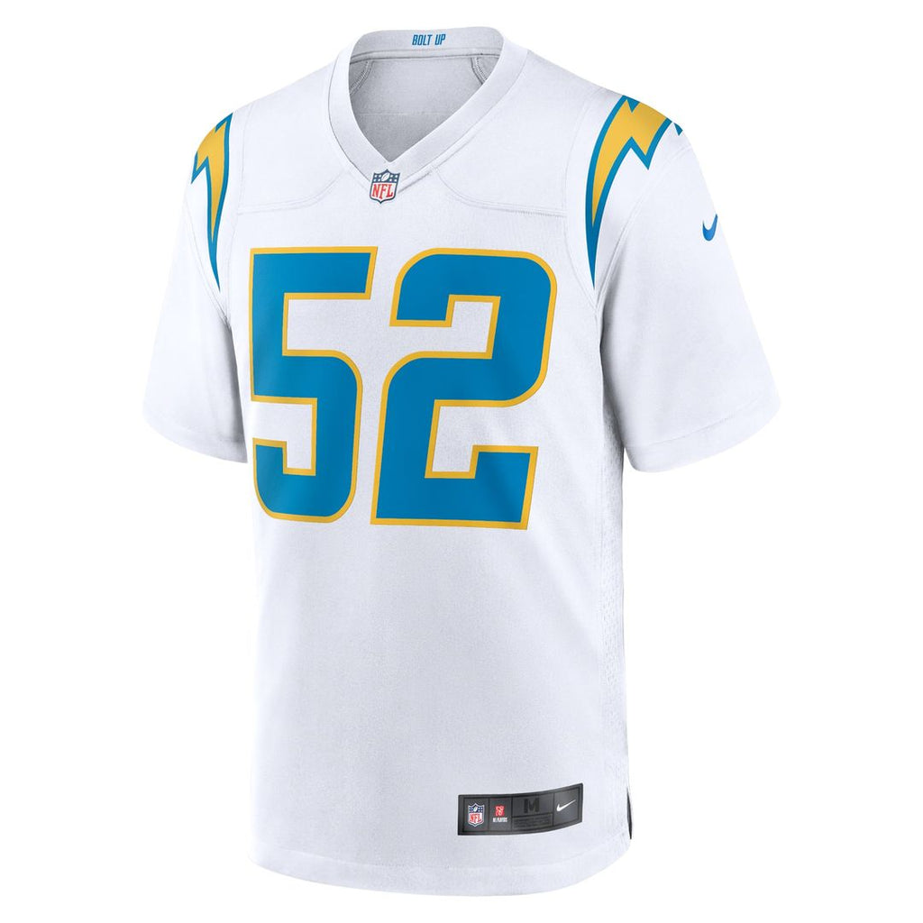 Los Angeles Chargers Khalil Mack Nike White Game Jersey product image 2, provided for visual reference and product detail