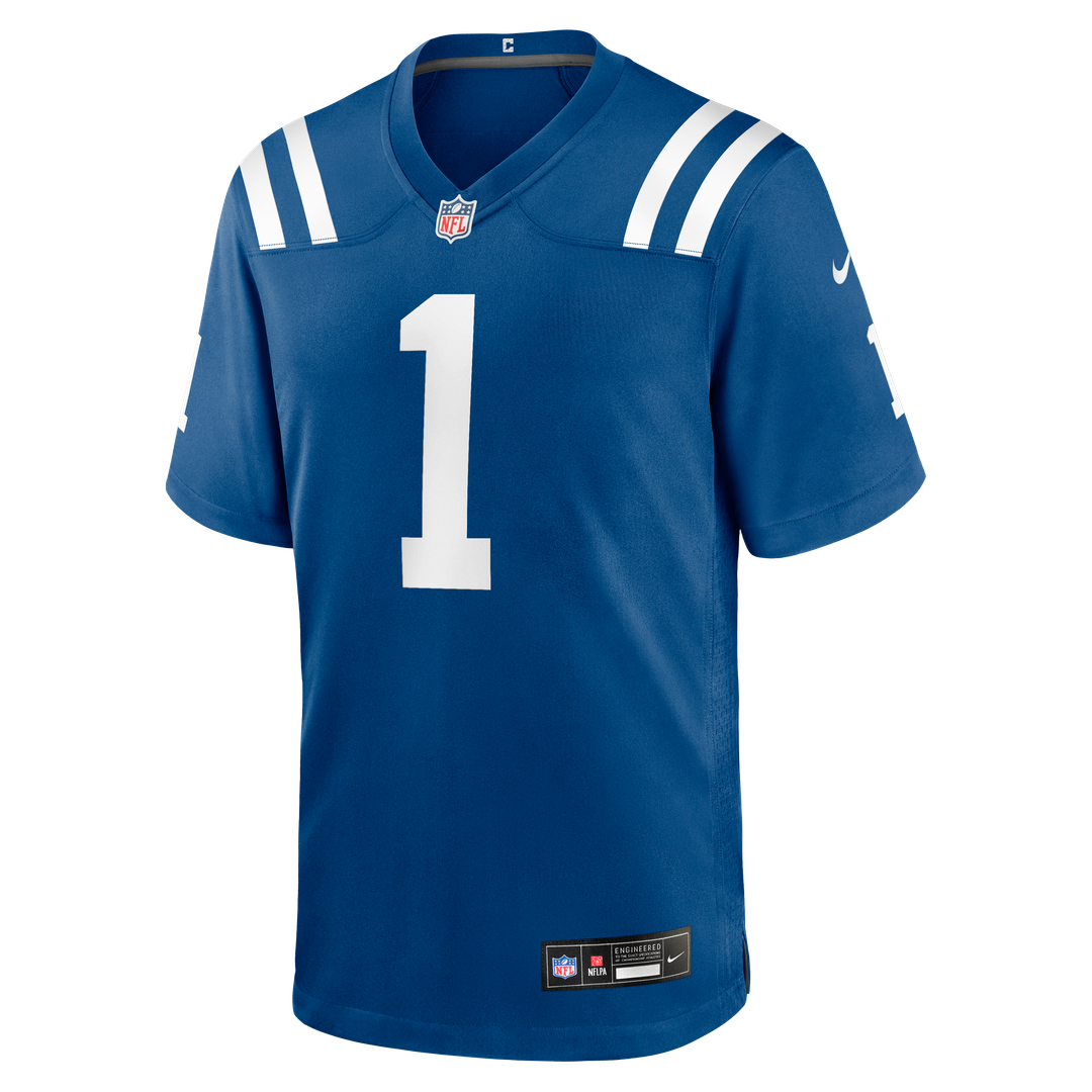 Indianapolis Colts Number 1 Groom Nike Royal Game Jersey product image 2, provided for visual reference and product detail