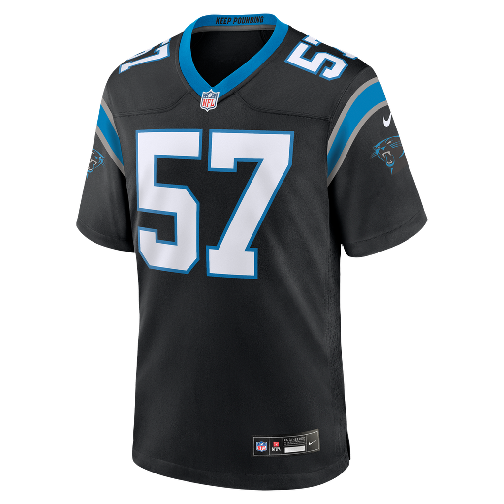 Carolina Panthers Monroe Freeling Nike Black Team Game Jersey product image 2, provided for visual reference and product