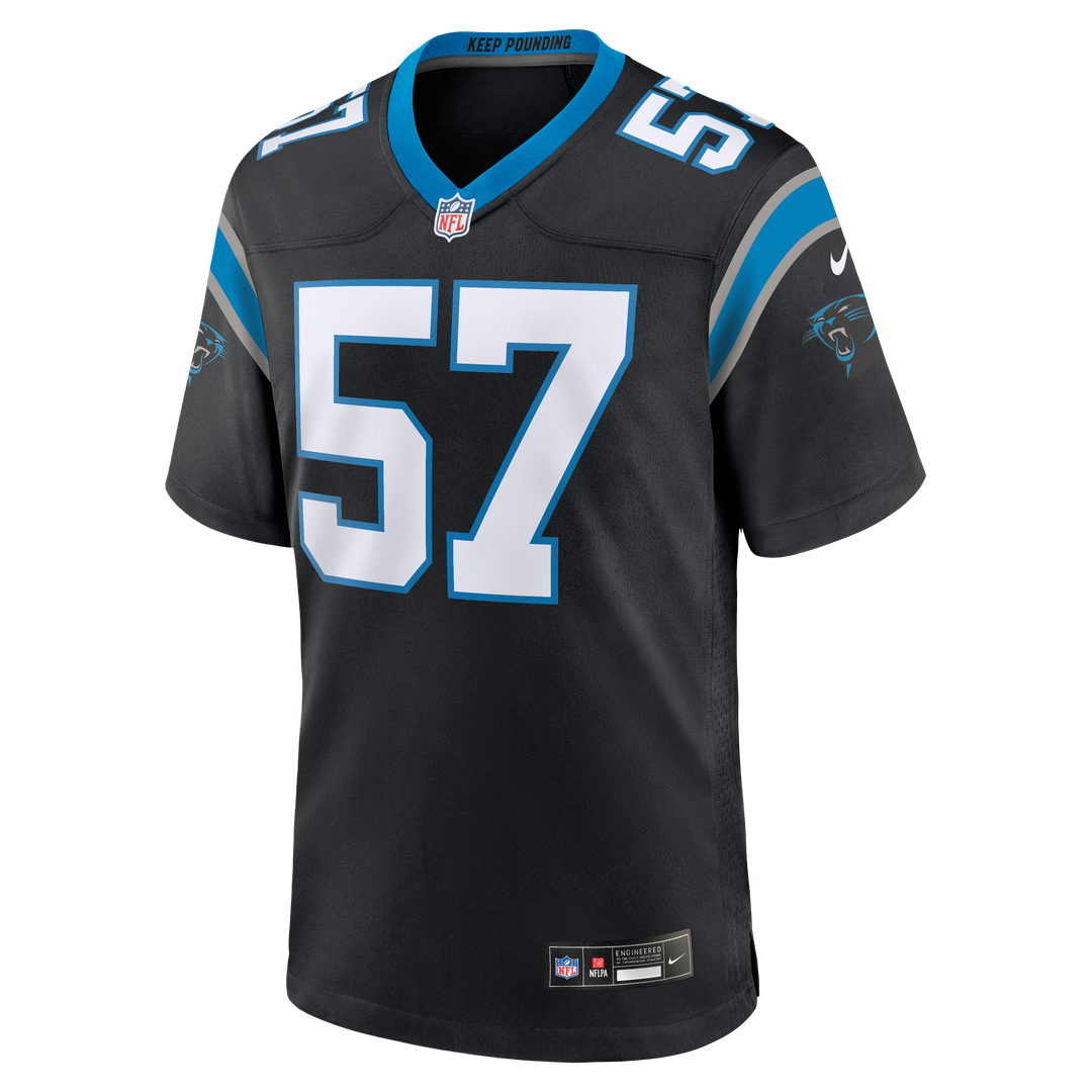 Carolina Panthers Monroe Freeling Nike Black Team Game Jersey product image 2, provided for visual reference and product