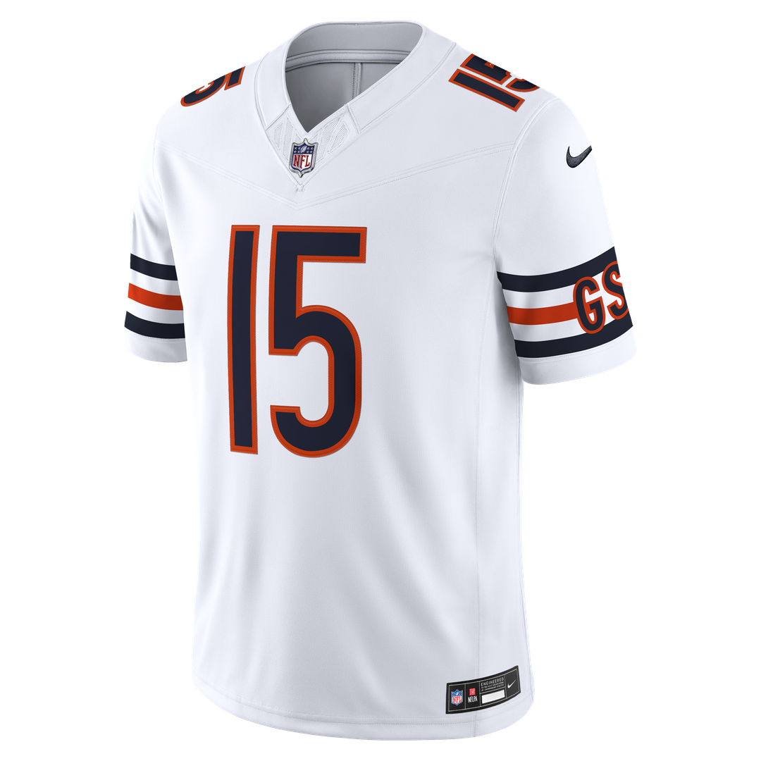 Chicago Bears Rome Odunze Nike White Vapor F.U.S.E. Stitched Limited Jersey product image 2, provided for visual reference