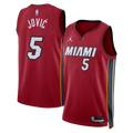 Miami Heat Jordan Brand Statement Edition Swingman Jersey - Red - Nikola Jović - Unisex product image 1, provided for visual