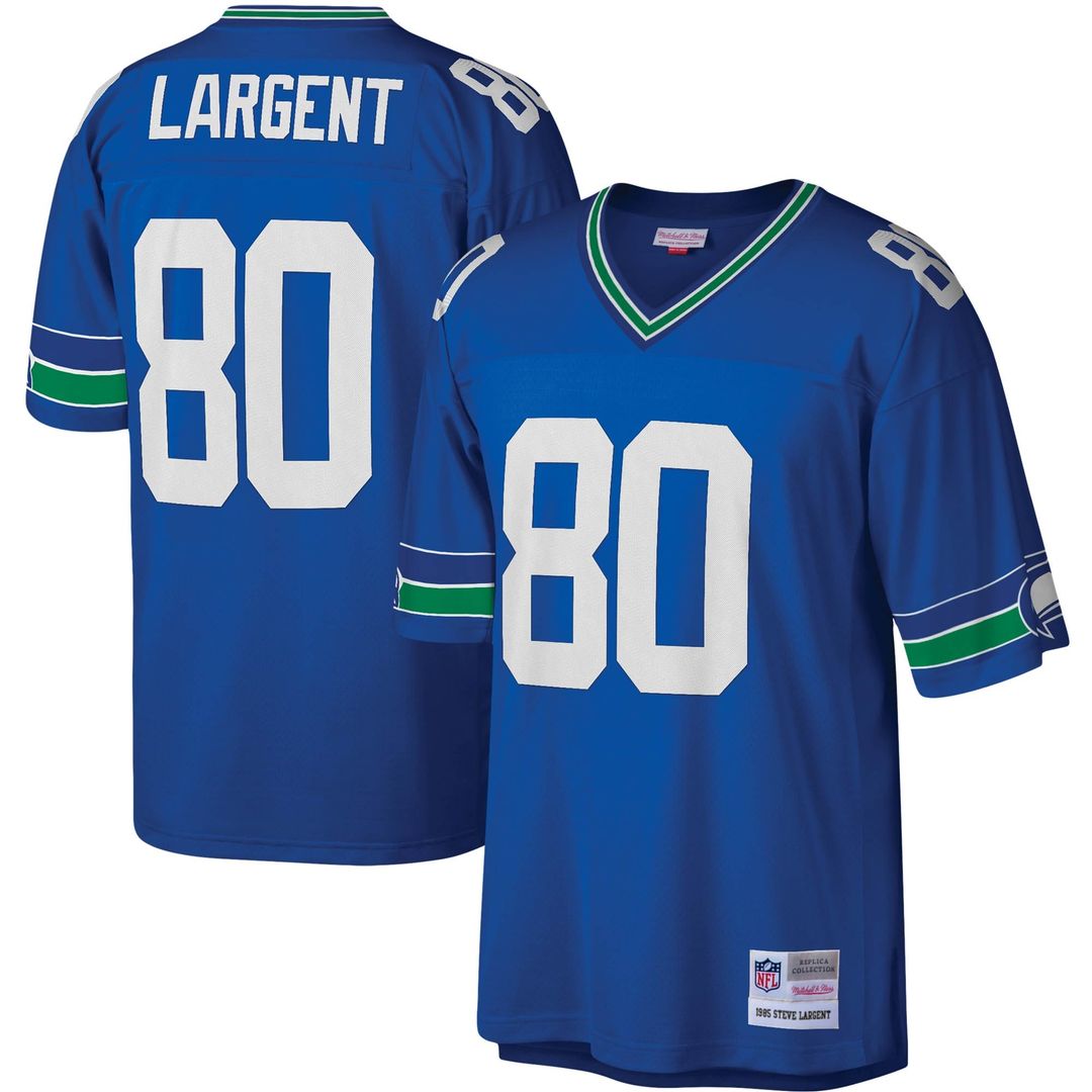 Seattle Seahawks Steve Largent Mitchell & Ness Royal Legacy Replica Jersey product image 1, provided for visual reference