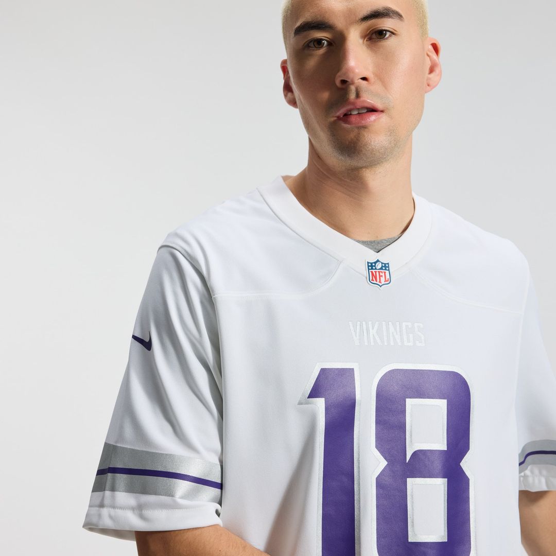 Minnesota Vikings Justin Jefferson Nike White Alternate Game Player Jersey product image 23, provided for visual reference