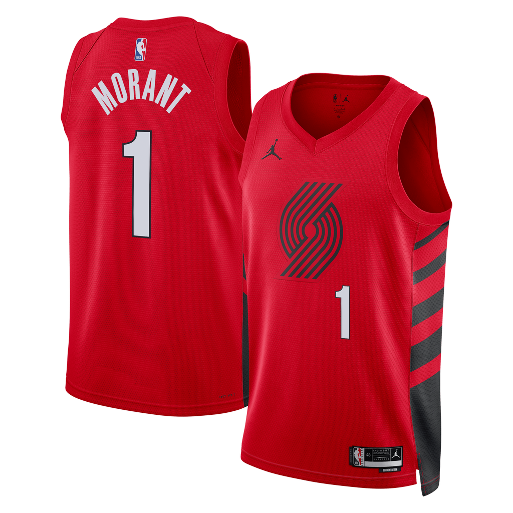 Portland Trail Blazers Jordan Brand Statement Edition Swingman Jersey - Red - Ja Morant - Unisex product image 2, provided