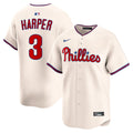 Philadelphia Phillies Bryce Harper Nike Cream Alternate Limited Jersey product image 1, provided for visual reference and