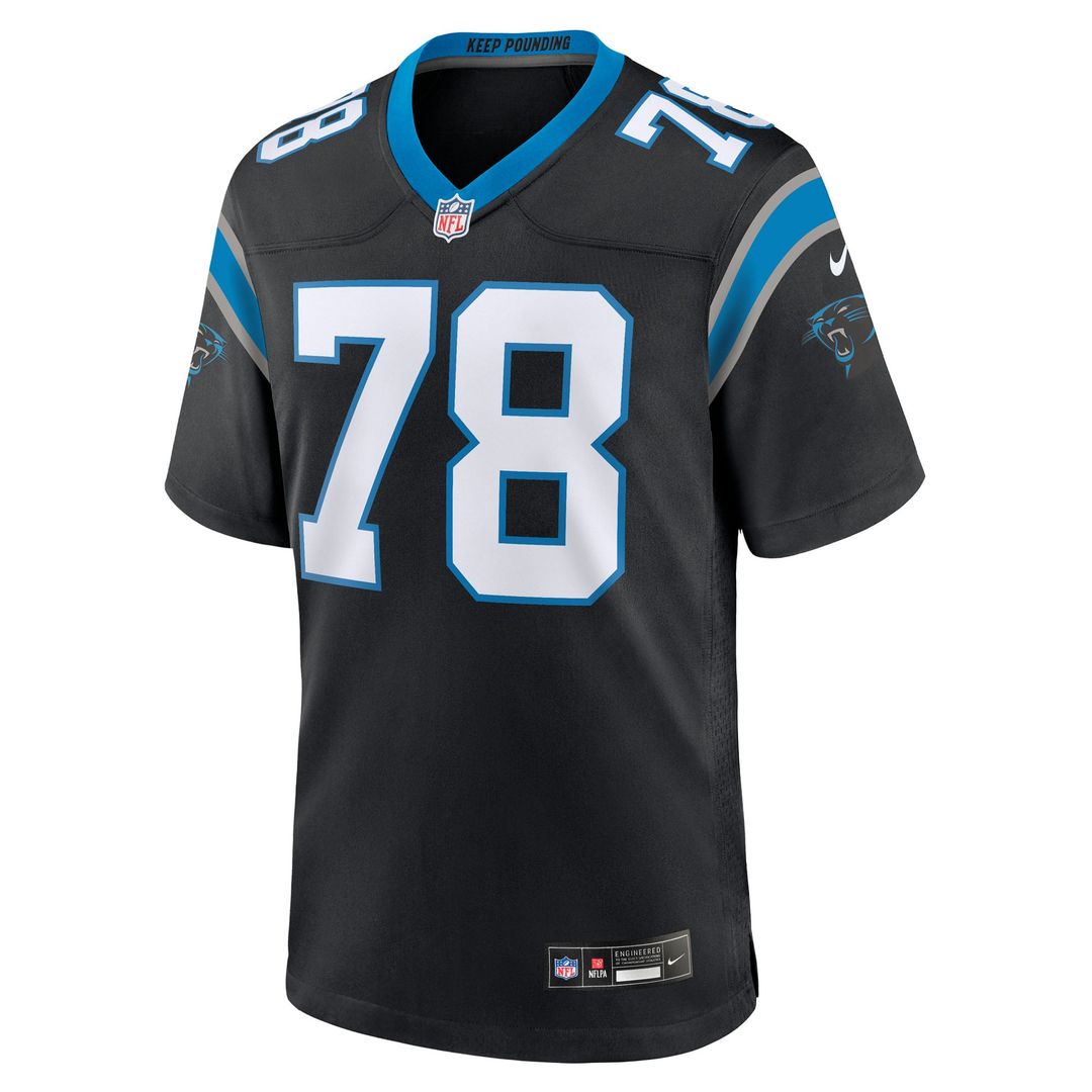 Carolina Panthers Popo Aumavae Nike Black Team Game Jersey product image 2, provided for visual reference and product detail